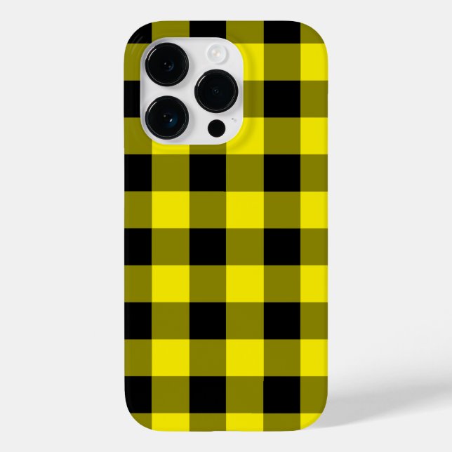 Black Yellow Check iPhone Case (Back)