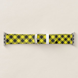 Black Yellow Check pattern Apple Watch Band