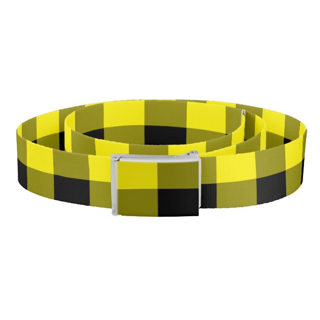 Black & Yellow Checked - Modern Belt (Coil)