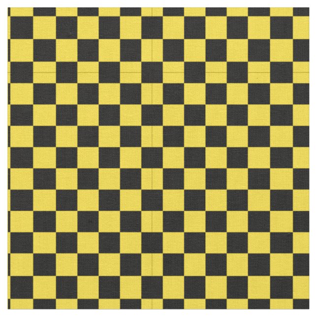 Black & Yellow Checker Pattern Fabric (Close Up)