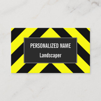 Black & Yellow Chevron-Like Pattern Business Card