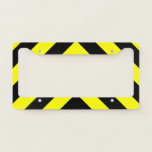 [ Thumbnail: Black & Yellow Chevron-Like Pattern License Plate Frame ]