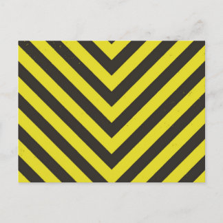 Black & Yellow Chevron Pattern Postcard