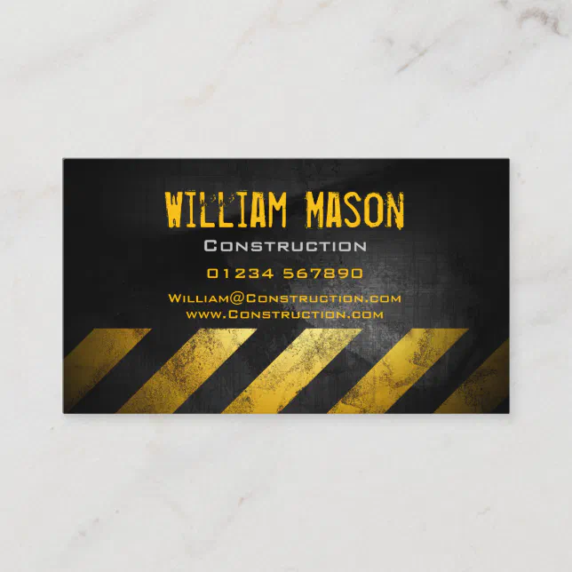 Black Yellow Chevrons Background Business Card | Zazzle