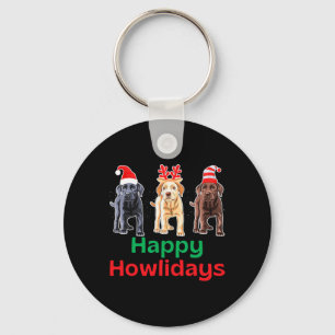 Black yellow chocolate lab christmas labrador howl keychain