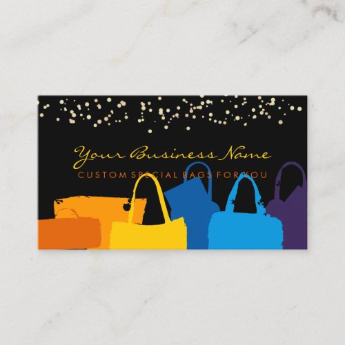 Black Yellow Classy Fashion consultant Bags Business Card