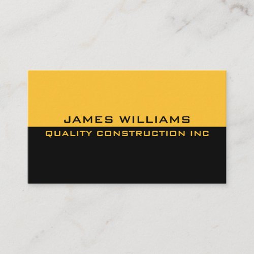 Black Yellow Construction Business Card