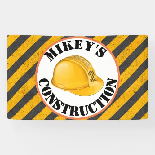 Black  Yellow Construction Hard Hat 2nd Birthday Banner
