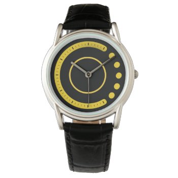 Black Yellow Contemporary Watch by SharonCullars at Zazzle