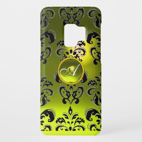 BLACK YELLOW DAMASK GEM MONOGRAM Case_Mate SAMSUNG GALAXY S9 CASE