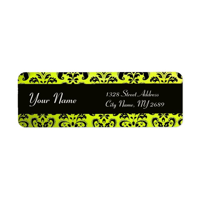 BLACK  YELLOW  DAMASK LABEL (Front)