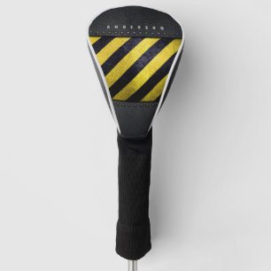 Black Yellow Danger Stripes Construction Engineer Golf Head Cover