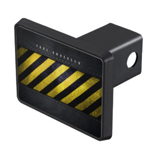 Black Yellow Danger Stripes Construction Engineer Hitch Cover