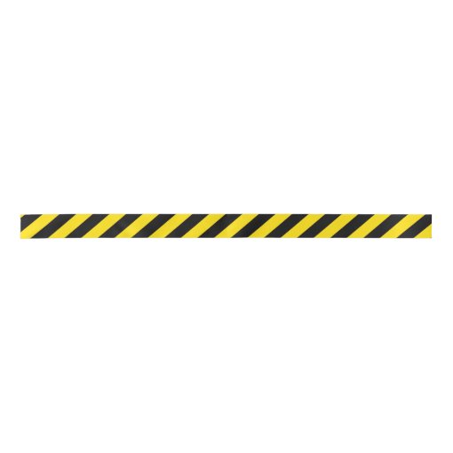 Black & Yellow Diagonal Hazard Striped Ribbon | Zazzle