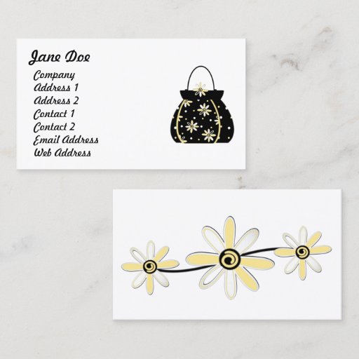 Customizable Feminine Yellow Business Cards