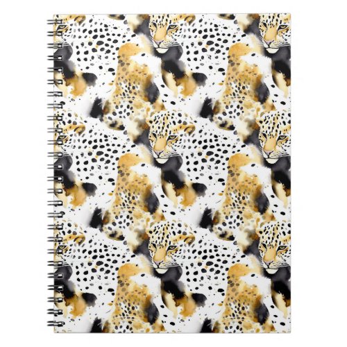 Black Yellow Gold Leopards Animal Print Notebook