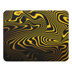 Black Yellow Gold Swirls Texture Door Sign