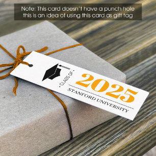 Black & Yellow Graduation Favor Tag (1x3 inch)