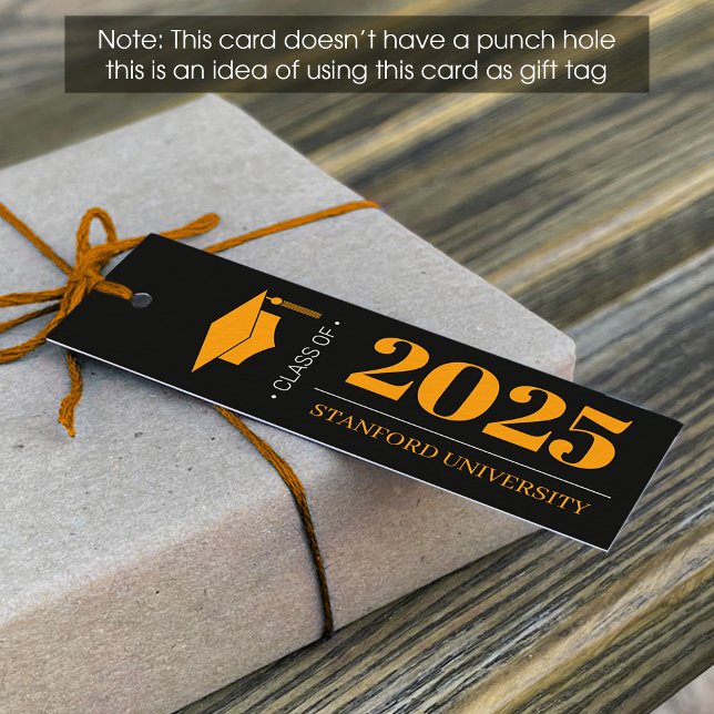  Black & Yellow Graduation Favor Tag (1x3 inch) (Creator Uploaded)