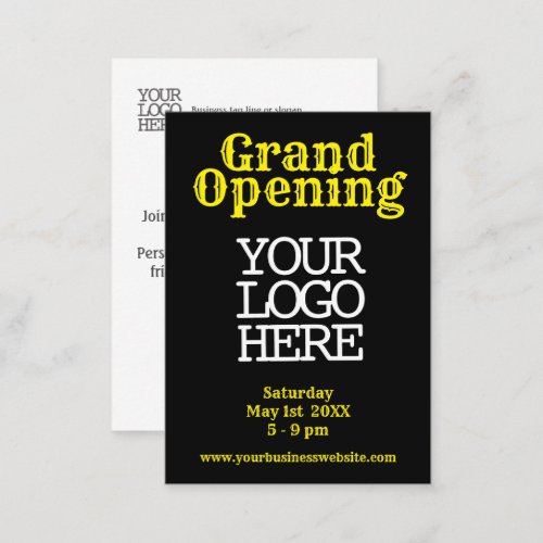 Black Yellow Grand Opening Discount Card