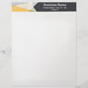 Black Yellow Gray Geometric Border Letterhead