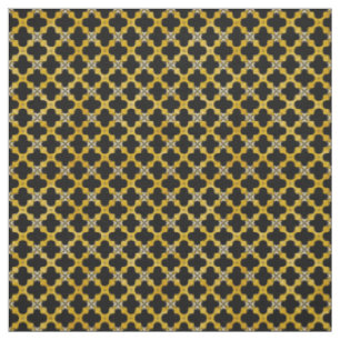 Black, Yellow, Gray Modern Urban Pattern Fabric