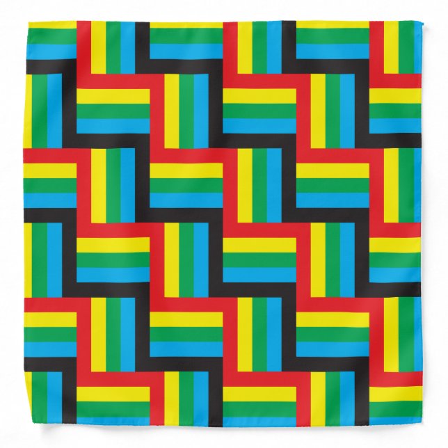 black yellow green red blue bandana (Front)