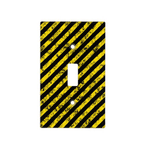 Black Yellow Grunge Caution Tape Stripes Pattern Light Switch Cover