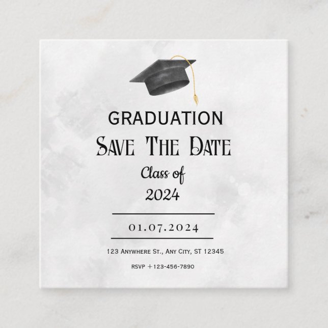 Black Yellow Grunge Graduation Enclosure Card (Front)