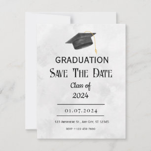 Black Yellow Grunge Graduation RSVP Card
