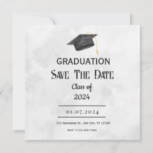 Black Yellow Grunge Graduation Save the Date