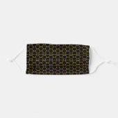 Black & Yellow Hexagon Honeycomb Pattern Geometric Adult Cloth Face Mask (Front, Folded)