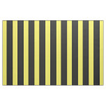 [ Thumbnail: Black/Yellow Honey Bee Color Stripes Fabric ]
