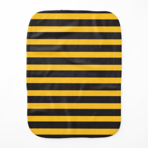 Black Yellow Horizontal Lines Geometric Bee Animal Baby Burp Cloth