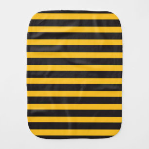 Black Yellow Horizontal Lines Geometric Bee Animal Baby Burp Cloth