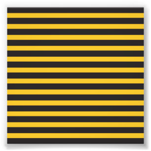 Black Yellow Horizontal Lines Geometric Bee Animal Photo Print