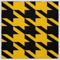 Black & Yellow Houndstooth Seamless Pattern Fabric