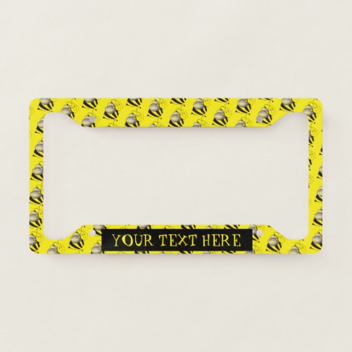 Black Yellow Insect Bumble Bee Bumblebee Honeybee License Plate Frame