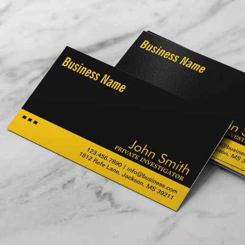 Black  Yellow Investigator Business Card