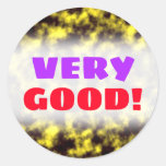 [ Thumbnail: Black & Yellow Misty/Hazy/Cloudy/Foggy Pattern Round Sticker ]