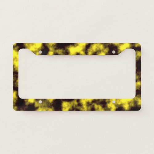 Black  Yellow MistyHazyCloudyFoggy Pattern License Plate Frame