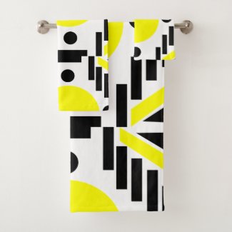 Black Yellow Modern Geometric Pattern