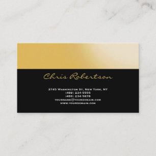 Black Yellow Modern Simple Plain Business Card