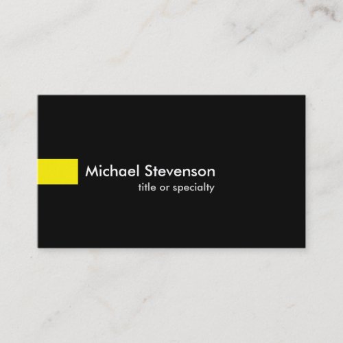 Black Yellow Modern Unique Consultant Business Card