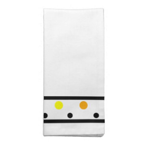 Black Yellow Orange Polka Dots Cloth Napkin