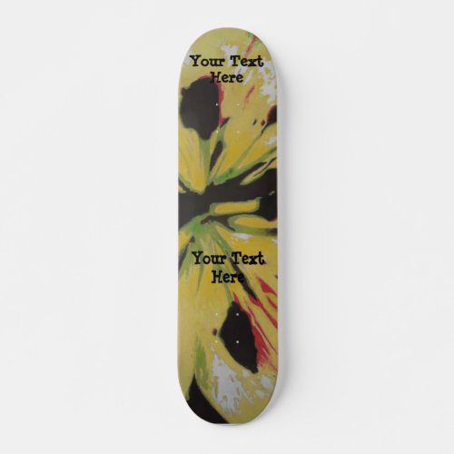 black yellow original modern abstract art design skateboard deck