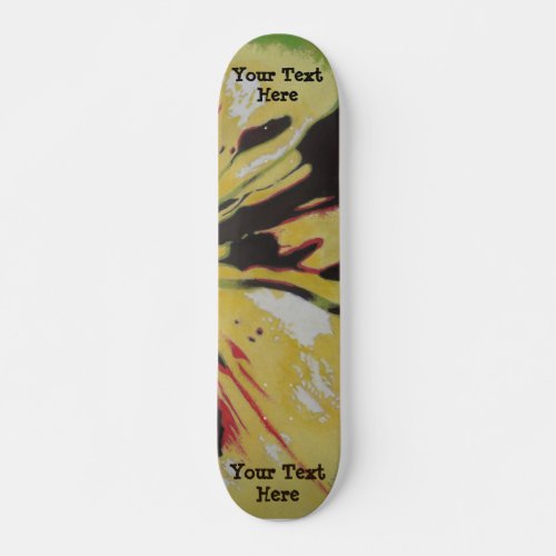 black yellow original modern abstract art design skateboard deck