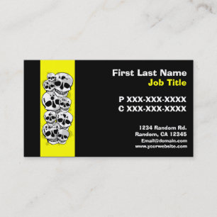 Black yellow paint splat skulls custom cards
