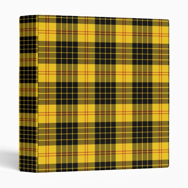 Black Yellow Plaid 3 Ring Binder (Front/Spine)