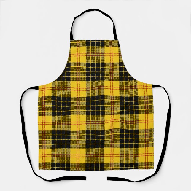 Black Yellow Plaid Kitchen Crafts  Apron (Front)